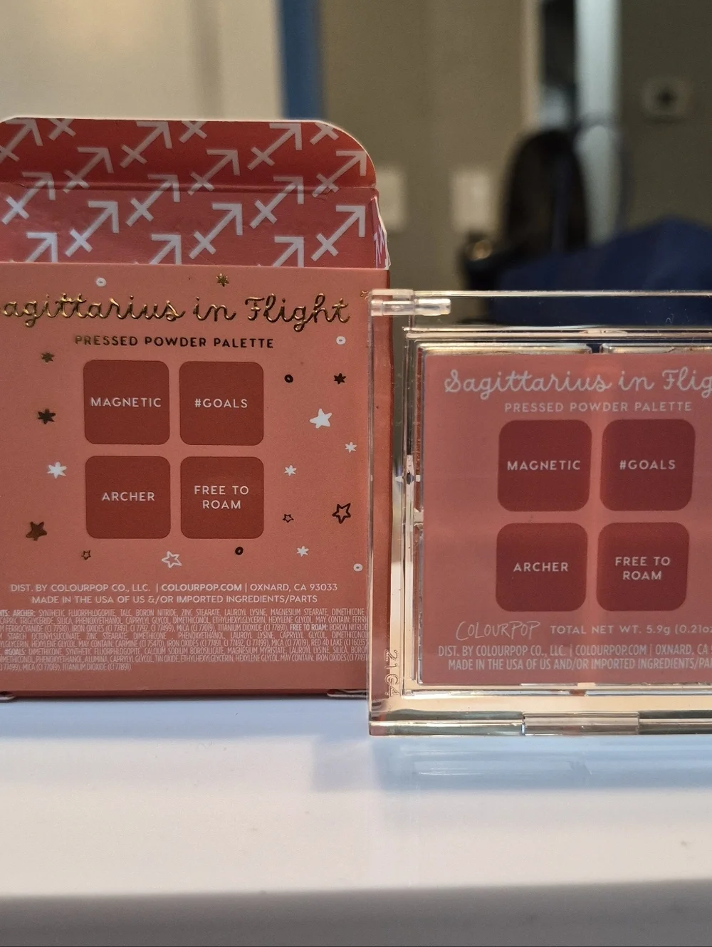 ColourPop Pressed Powder Quad Eyeshadow Palette: Sagittarius In Flight .21oz NIB
